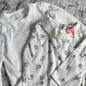Janie and Jack Peter Pan collar onsies bodysuits kitten bow 🎀